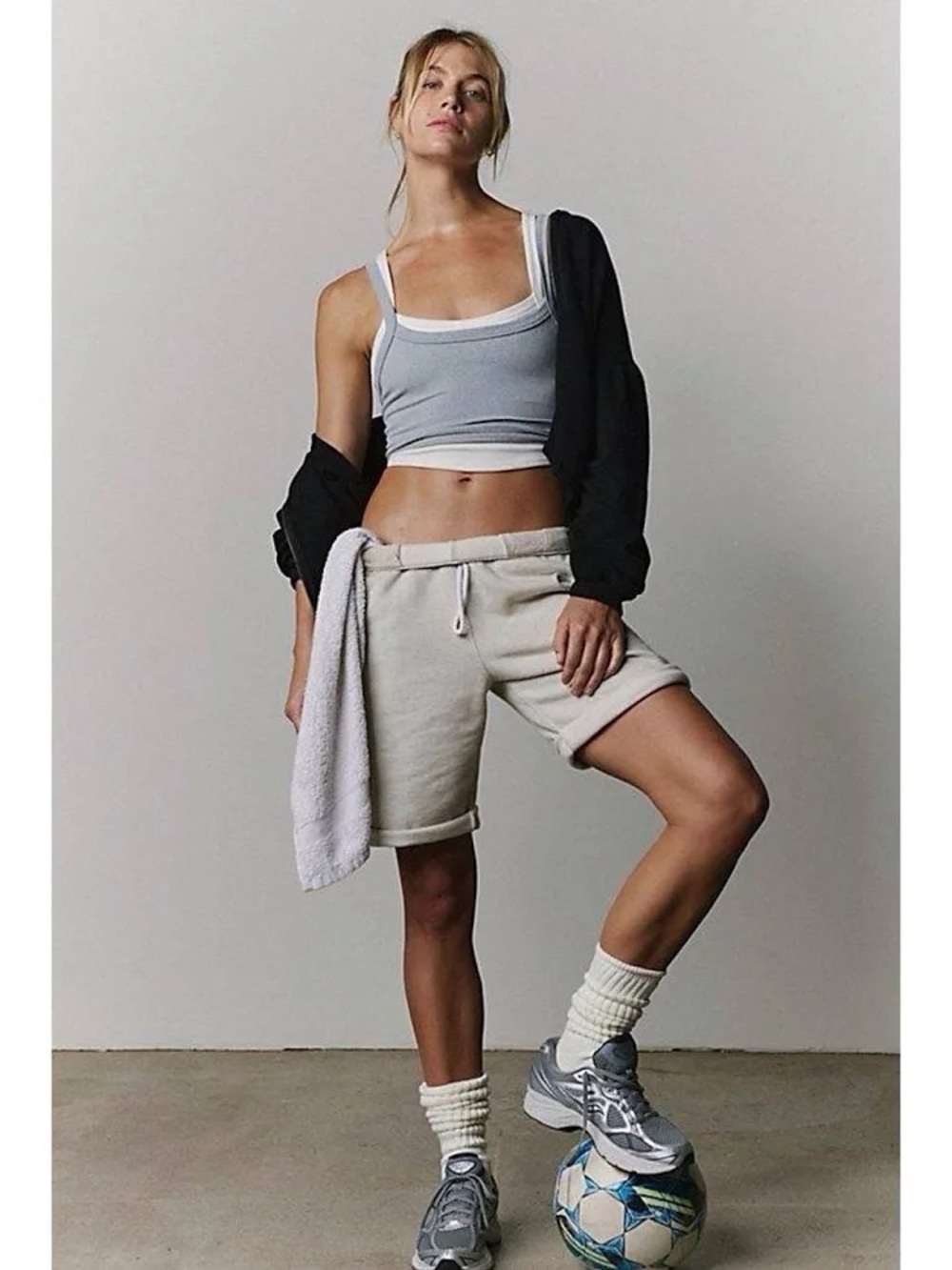 NWOT! FP Movement For The Win Long Shorts, Women’s XS, Oatmeal Heather